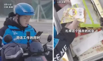 Как китайский чиновник попробовал себя в роли доставщика еды