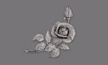 Платиновая брошь-роза из бриллиантов появилась на коллекционных монетах Банка России