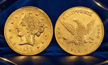 Редкая золотая монета времен Калифорнийской золотой лихорадки продана за 354 375 долларов