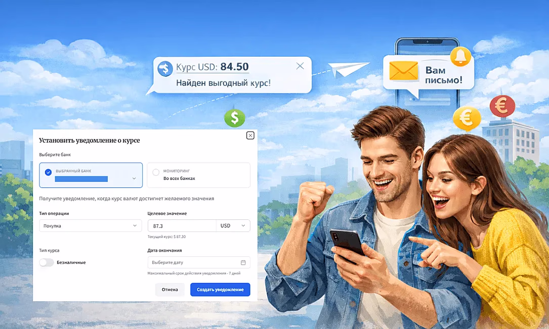 Banks.kg: Как подписаться на выгодный курс валют и получать уведомления