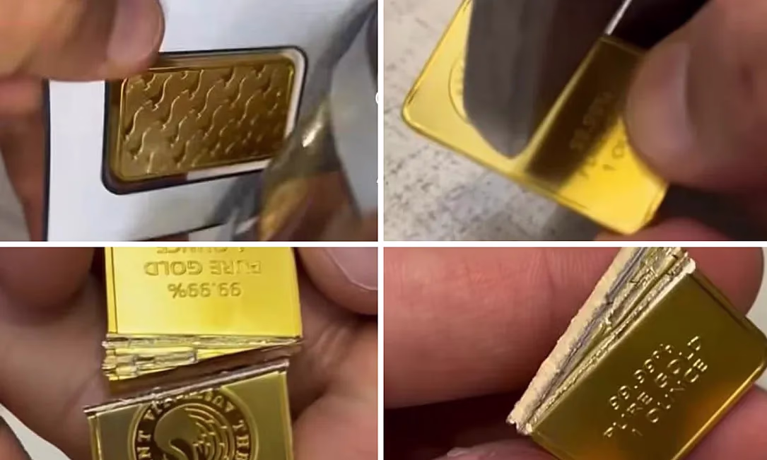 Золото с подвохом: в сети обсуждают видео с фальшивым слитком