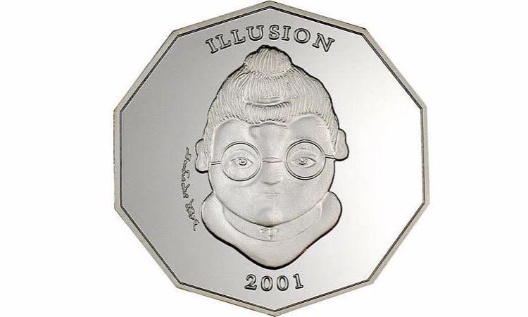 На монете какого государства «женщина в очках превращается в морячка»?